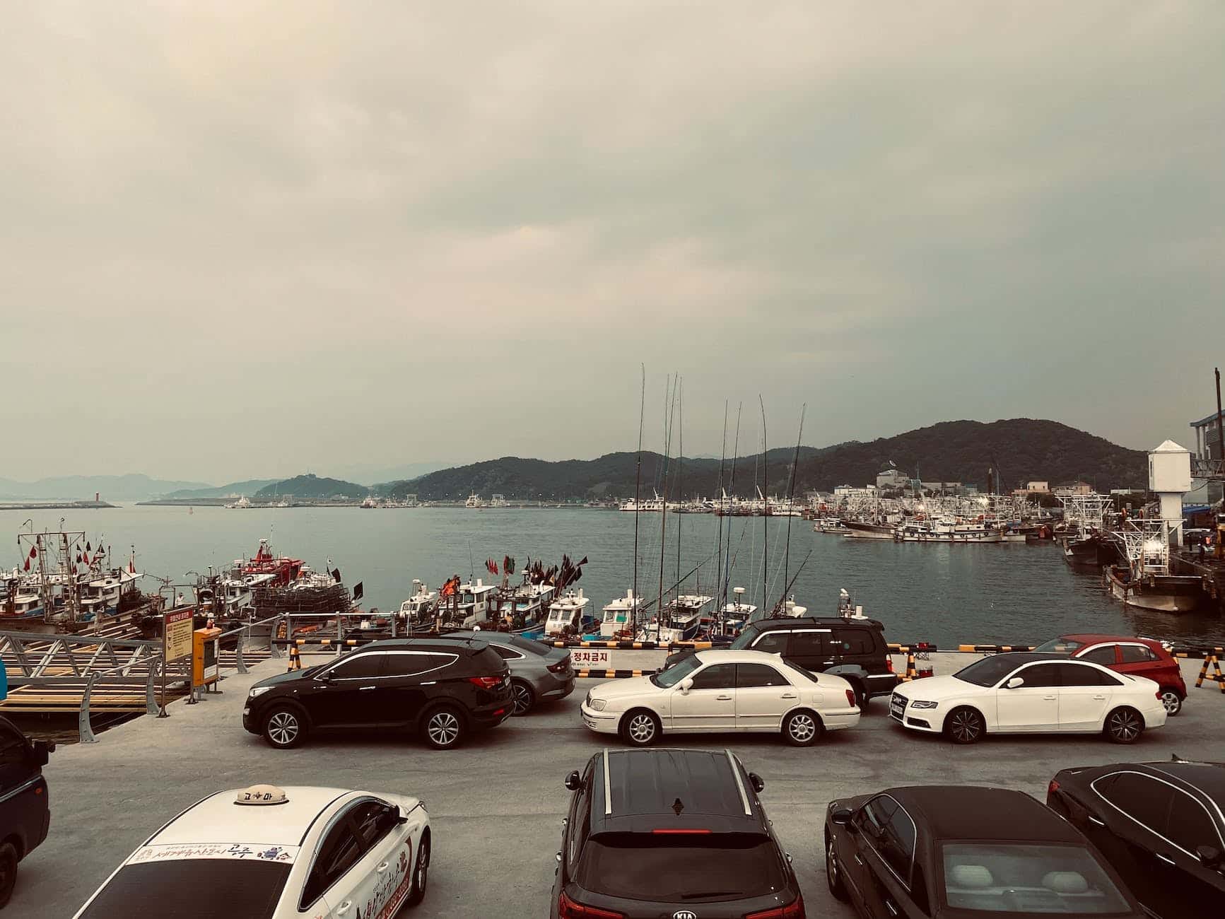 harbor with bunch of cars