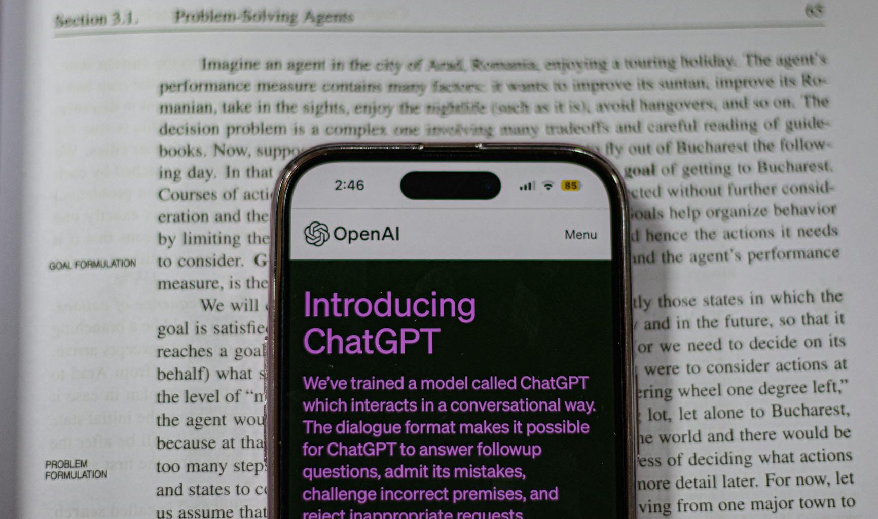 chatgpt webpage open on iphone